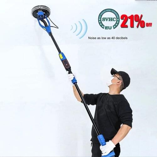 500W 2.1m Brushless Long Pole Wall Grinding Machine Disc Sanding Machine Electric Putty Wall Sander Polisher With LED Light 220V