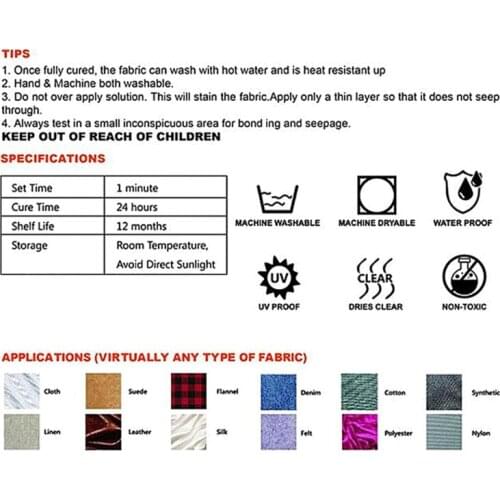 Clothing Repair Glue No Sew Glue Fast Tack Multi Super Adhesive Shoe Repair Glue 1XCE