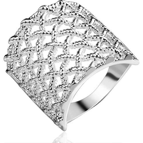 Hot sell 2015 silver plated rings Fishnet anel masculino collier plastron