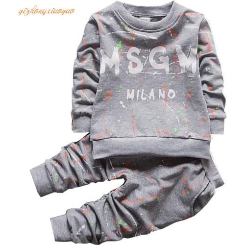 Kids Clothes Set Baby Boys Girls Clothes Suit Toddler Boys Clothing Long Sleeve Tshirt Pants Casual Tracksuits Children Clothes