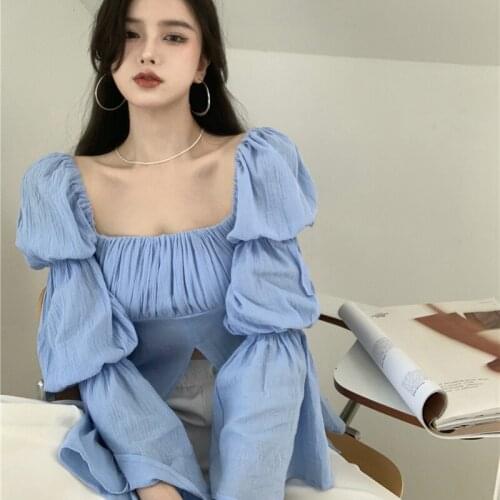 LanLoJer Light Blue Blouses