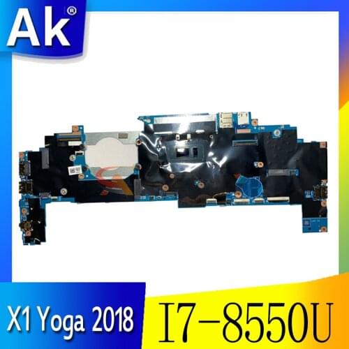 Akemy For Lenovo ThinkPad X1 Yoga 2018 Notebook Motherboard 17800-1 448.0CX04.0011 FRU 01YN205 CPU I7 8550U RAM 16GB 100% Test