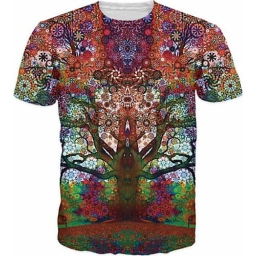 Fashion 3D Printed T-shirts Colorful Tree Spirit Tees Harajuku T Shirt Men Summer Cool Short Sleeve O-neck Tops Unisex Camisetas