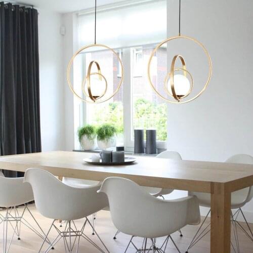 Nordic Hanging Pendant Light Rotating Globe Art lamps Bedside Lights Glass Ball Indoor Living Room Bedroom Industrial lighting