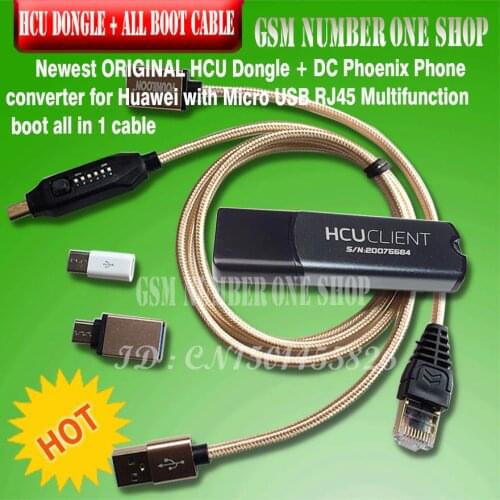 Newest ORIGINAL HCU Dongle + DC Phoenix Phone converter for Huawei with Micro USB RJ45 Multifunction boot all in 1 cable
