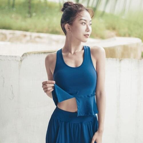 Yoga Clothes Womens T-shirt Quick Dry Breathable Sports Vest Cross Beautiful Back Fitness Clothes Dance Training Clothes