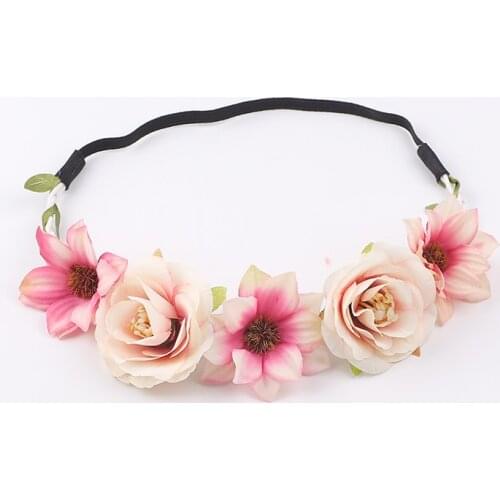 Daisy Sun Flower Boho Hairband Head band Garland Wedding Festival Beach Party Flower Headband Wreath For Girls Kids Headband