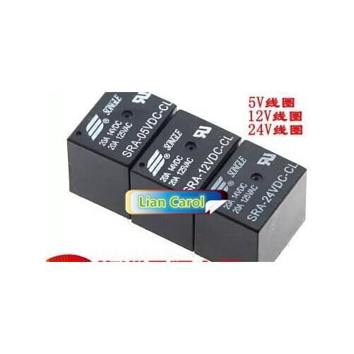 20PCS Power relays SRA-05VDC-CL SRA-12VDC-CL SRA-24VDC-CL 5V 12V 24V 20A 5PIN T74