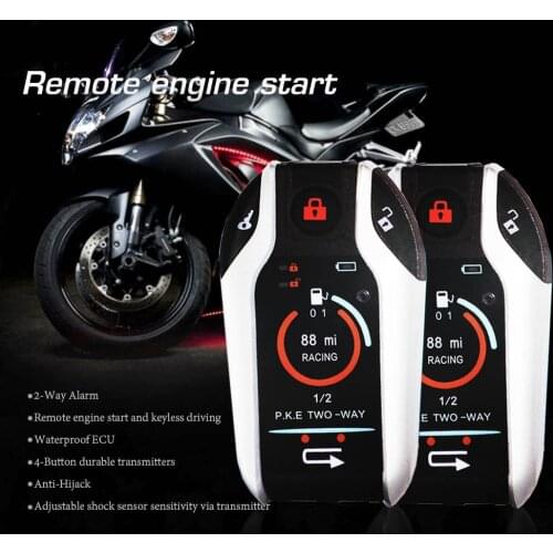 12V 125DB Remote Engine Start Motorcycle Alarm Anti-theft Two Way with Induction Remote Control Security
