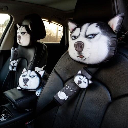 3D Cartoon Animal Car Headrest Pillow Cushion Neck Pillow Universal Car Safety Seat Belt Cover Seat Belt Shoulder Pad Cushion