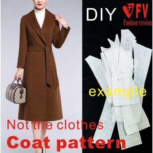 Windbreaker pattern womens long double-sided cashmere coat 1:1 garment sewing drawing BFY-231