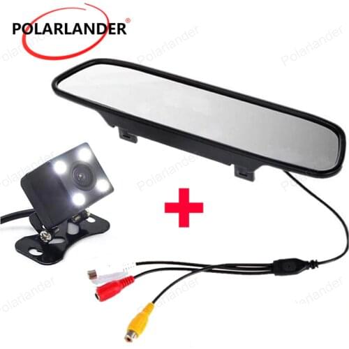 Night Vision Reversing CCD Car Parking Assistance Rearview Mirror Monitor Car Rear View Camera 4.3" Glass Lens Camera HD Video