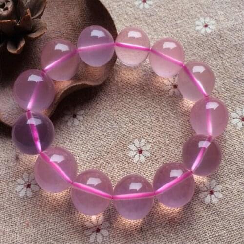 14mm 15mm 16mm Mozambique Natural Quartz Light Crystal Big Round Beads Bracelets Women Lady Charm Stretch Bracelet