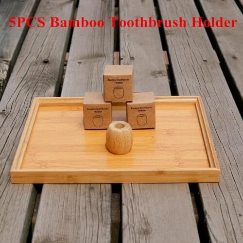 1/2/5Pcs Eco Friendly Bamboo Toothbrush Holder Bathroom Wooden Brush Stands Natural Vegan Tooth brush Base Accessories Tools