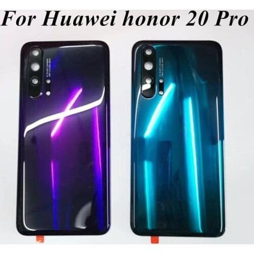 100% Original Glass For Huawei honor 20 Pro Back Housing Back Cover With camera len Battery Case with logo and Glue Replacement