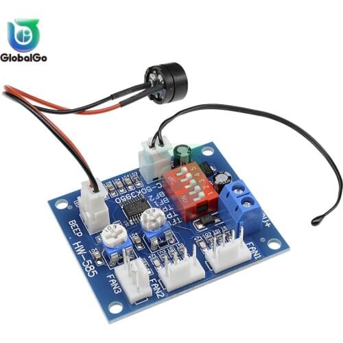 12V Four Wire Temp Temperature Control Switch Module Board PWM Fan Speed Regulator Controller NTC 3950 Thermistor Thermostat