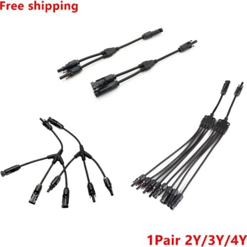 1Pair2Y 3Y 4Y Branch Solar Parallel Male Female Connector Waterproof Socket Plug Connector, Used for Solar Panel Cable PV System