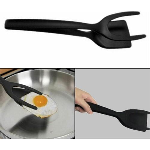 2 In 1 Grip Flip Tongs Egg Tongs French Toast Pancake Egg Clamp Omelet Overturned Turner Kitchen Accessories