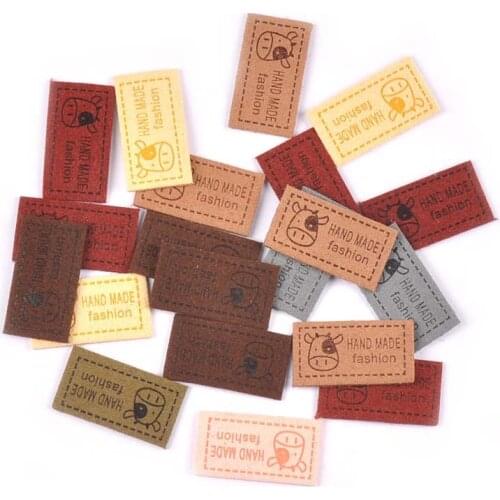20Pcs Mixed Flannelette Embossed Labels For Clothes Sewing Accessories Care Bags Garment Tags DIY Handmade Crafts 18x33mm c3083