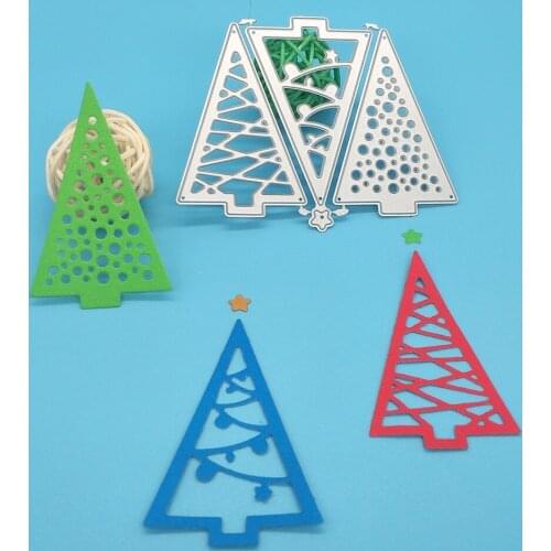 3 types of Christmas tree metal cutting molds, used for DIY scrapbooking, card making, photo album decoration, embossing crafts