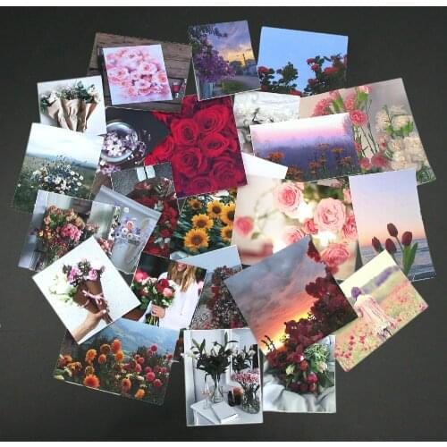 4Sheets Vintage Flower Stickers For Noteboook Rose Dairy Sticker Journal DIY Scrapbooking For Kids Art Supplies