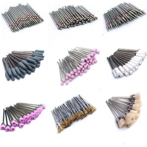 50pc/Set Diamond Stone Nail Drill Bit Rotary Milling Cutters for Manicure Electric Cutter Cuticle Polishing Tools Accessories