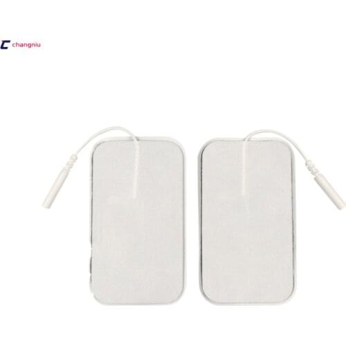 50pcs/lot good quality Plug 2MM 9*5cm Electrode Pads for Tens Acupuncture,Slimming massager , Digital Therapy Machine Massager