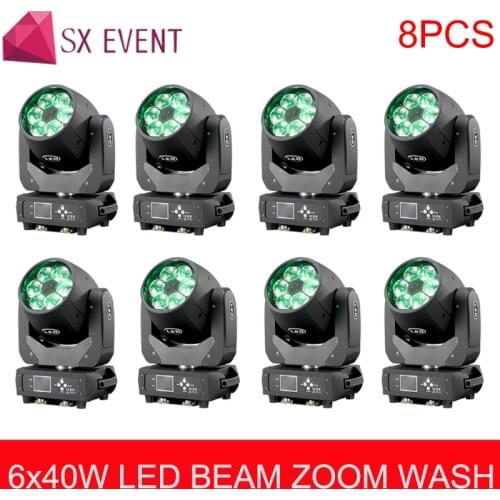 6x40W beam wash zoom moving head Bee Eyes Moving Head Light 6x40W RGBW 4in1 LED Beam Wash Moving Head Light with Zoom Function