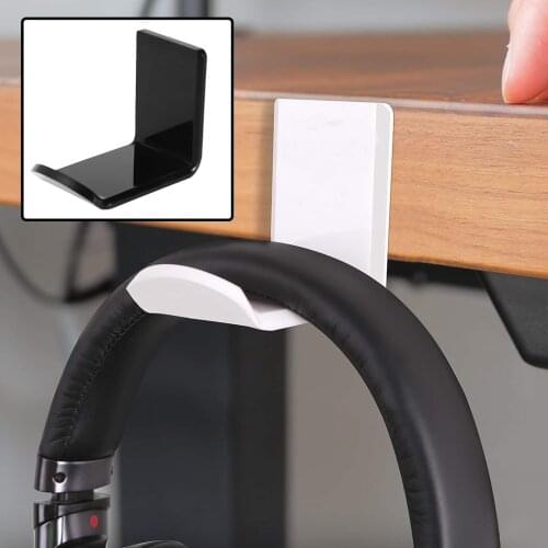 Sticker Acrylic Headphone Wall Hanger Computer Headset Earphone Display Holder Acrylic Wall Mounted Hook Sticky Display Stand