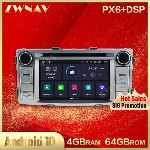 PX6 4G+64G Android 10.0 Screen Car Multimedia Player GPS for Toyota Hilux Fortuner 2012 2013 2014 car GPS Audio Stereo head unit