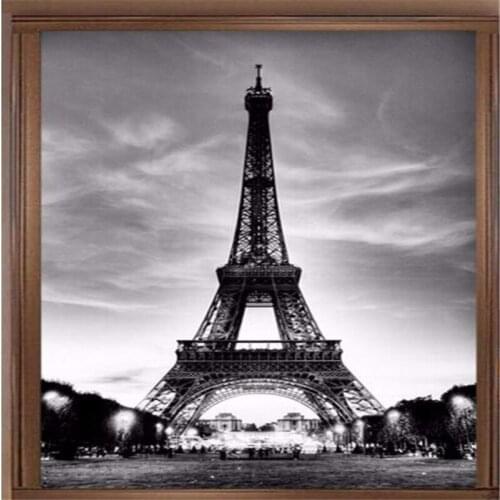 Beibehang France Tower black and white seamless three-dimensional wall stickers large wallpapers entrance background wallpaper
