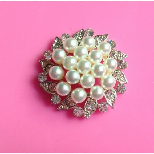 Free shipping 32mm pearl button flatback for hair accessory 50PCS/lot(BTN-5311)