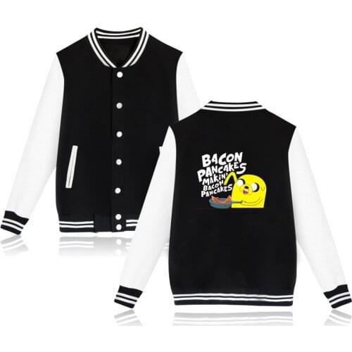 Adventure Time Finn And Jake The Dog Face Baseball Jacket Men Women Fleece Hoodies Harajuku Streetwear Sweatshirt Coat Clothes