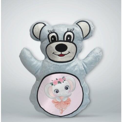 BK Gift Cute Elephant Design Blue Teddy Bear Yastık-12