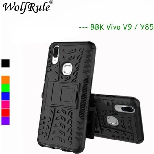 WolfRule Vivo V9 Cases Cover Dual Layer Armor Back Case For BBK Vivo V9 Phone Holder Stand Shells Vivo V9 / Y85 Bumper Capa 6.3"