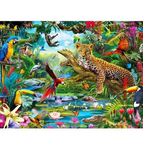 CraftArtGo 5D DIY Diamond Embroidery Leopard Full Square Round Rhinestone Mosaic Painting Cross Stitch Flowers Diamond Kit