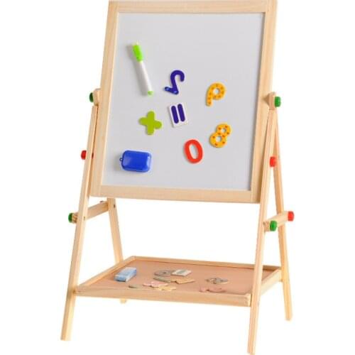 Wooden Drawing Blackboard Whiteboard Double Sided Adjustable Easel Painting Toy Early Education Learning Toys For Children Kids