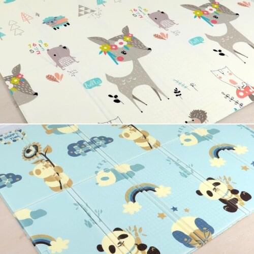 Double-sided Mat Baby Playmat 200X180CM Foldable Childrens Carpet Infant Thick Climbing Rug Waterproof Non-Toxic Soft Blanket