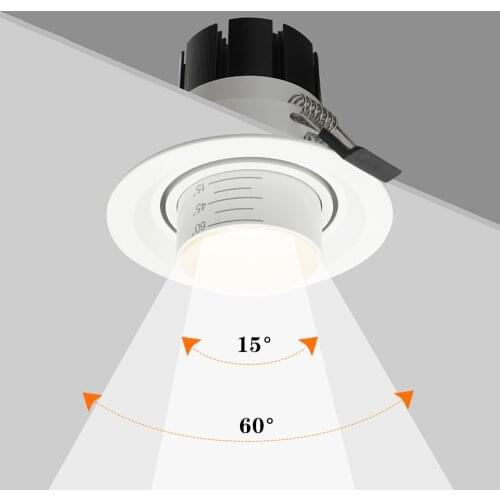 Focusable Led Downlights 5W 10W Led Ceiling Light 15W Recessed Down Light Round Ceiling lamp 220V 110V LED Spot Light Lightings