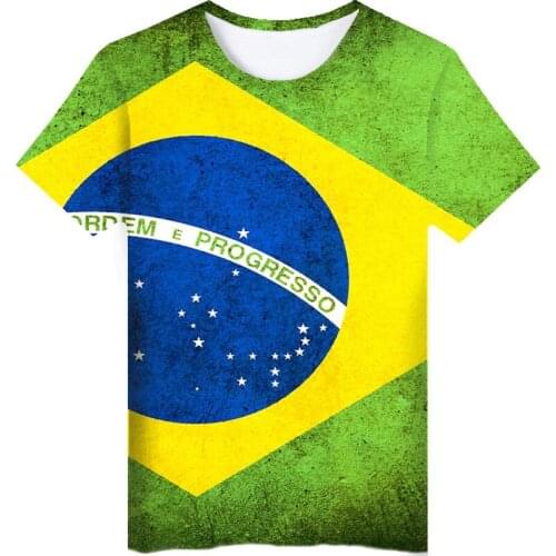 Summer Fashion Brazil Flag 3d T Shirts Printed Men Women T-shirt Tops Casual Short Sleeve Unisex 3D T-shirts Tee Shirt Plus Size