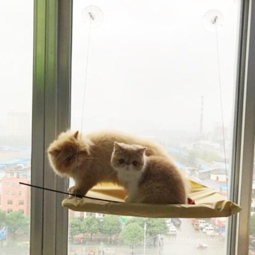 Pet Hammock Cat Basking Window Mounted Seat Home Suction Cup Hanging Bed Mat Lounge Cats Comfortable Cat Pet Bed Summer Nest