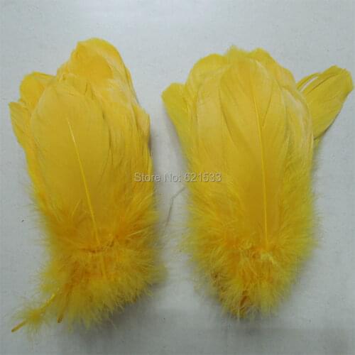 Goose Feathers,200pcs/lot Gold Yellow Goose Nagoire Loose feathers,13-18cm ,wholesale feathers,use for masks, mailings&craft