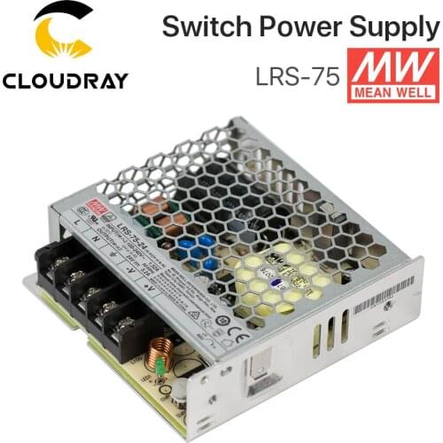 Meanwell LRS-75 Switching Power Supply 12V 6A / 24V 3.2A 75W Original MW Taiwan Brand for Laser Controller
