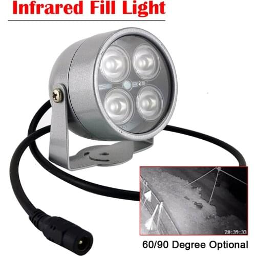 CCTV LEDS 4 Array IR Led Illuminator Light Infrared Waterproof Night Vision CCTV Fill Light 60 90 Degree Optional For CCTV Camer
