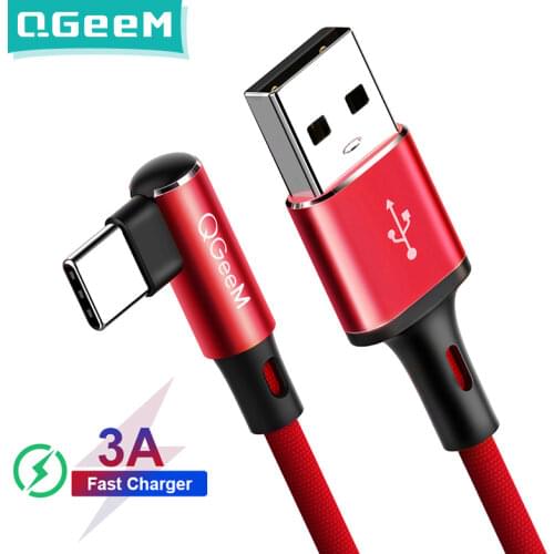 QGEEM USB Type-C Cable For Samsung Note 8 S8 Xiaomi mi A1 Cell Phone Type C Cable Fast Charging Cable USB Type C Charger Cable