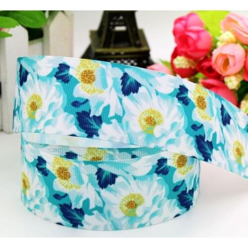 1.5'' Free shipping flowers printed grosgrain ribbon hairbow headwear party decoration diy wholesale 38mm S509