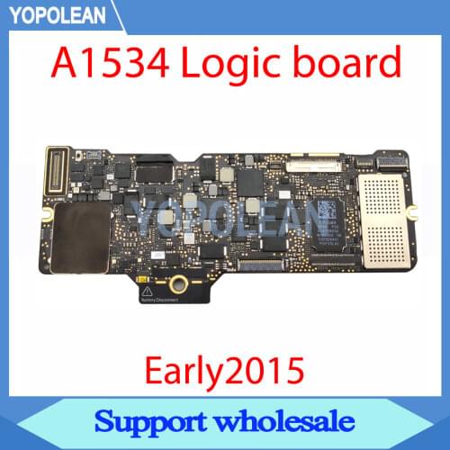 Tested Original A1534 Motherboard 1.1GHz 256GB 1.2GHz 512GB 2015 years for MacBook Retina 12" A1534 Logic Board 820-00045-A