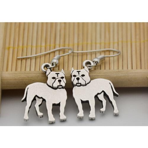 Retro Style Cute Pit Bull Terrier Dog Drop Earrings Long Staffordshire Animal Dangle Earrings For Women Girls Jewelry Wholesale