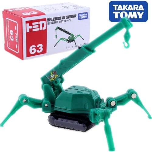 Takara Tomy Tomica No.63 Maeda Seisakusho Mini Crawler Crane Mould Diecast Miniature Car Baby Toys Magic Crane Model Kit