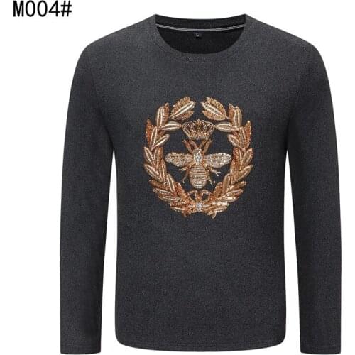 Fashion Little Bee Long-Sleeve Sweater Mens O-neck Colorful Knitted Plein Sweater Street Gothic Mens Tops 2020 New